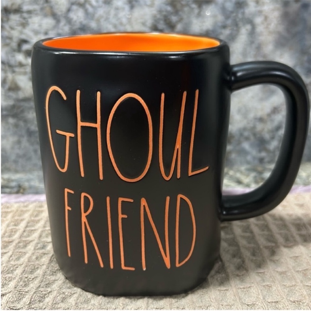 Rae Dunn “GHOUL FRIEND” Halloween Mug | Black & Orange | 16 oz | NWT